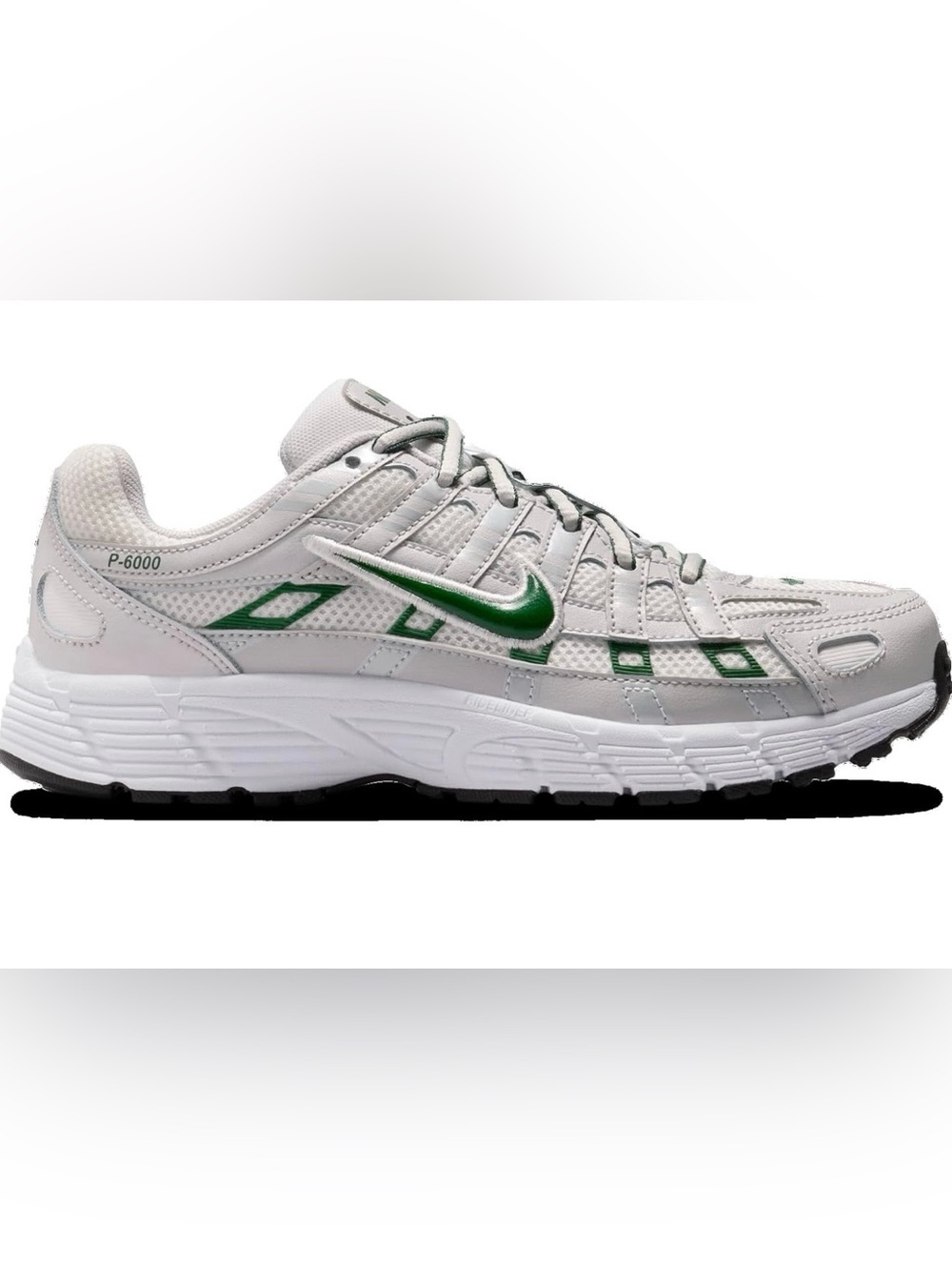 Nike White and Green P-6000 BIg kids Running Sneaker